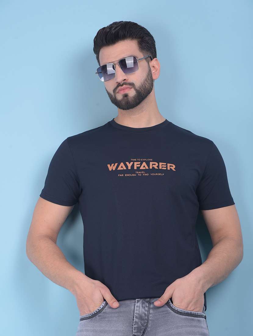 men chest print short sleeve regular fit t-shirt