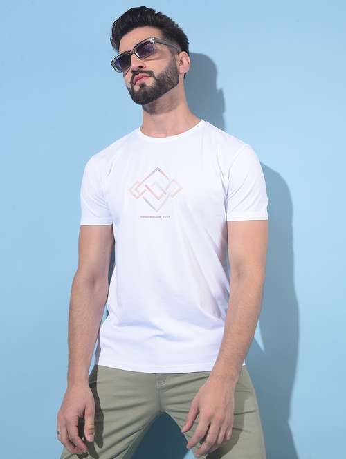 grey cotton chest print tshirt - 21021155 -  Standard Image - 0