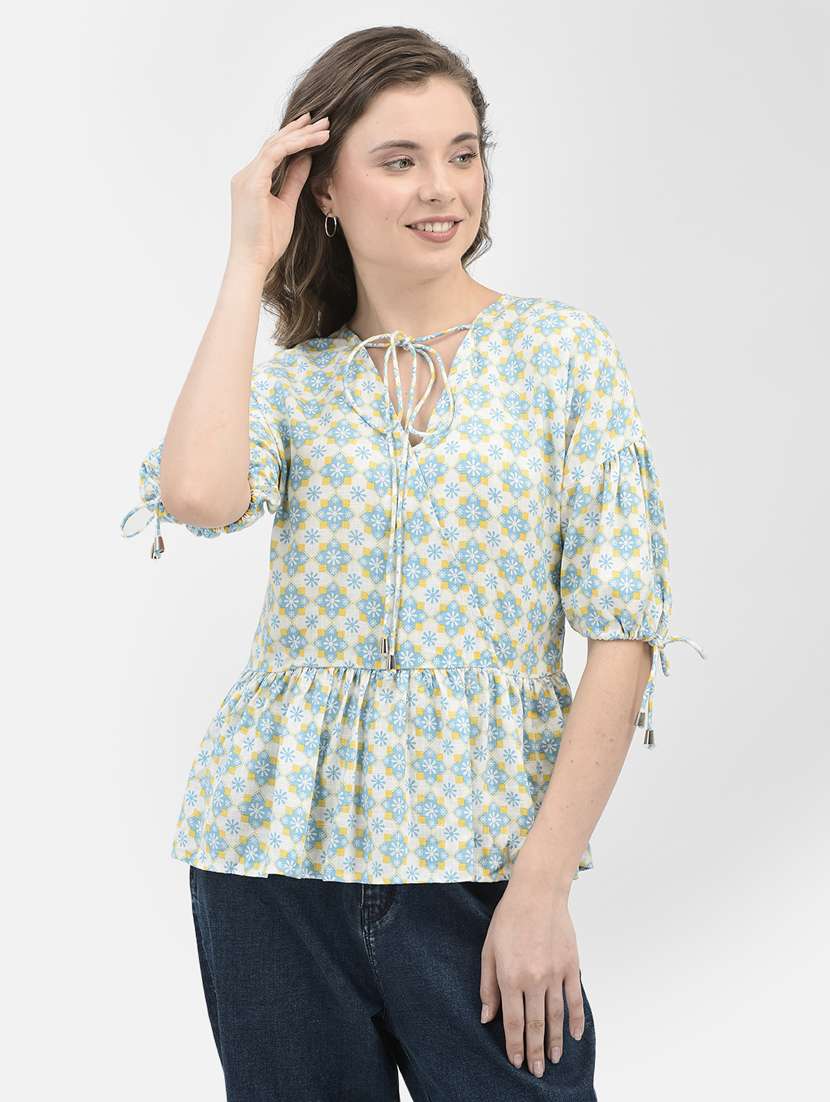 women white printed regular top - 21021302 -  Zoom Image - 0