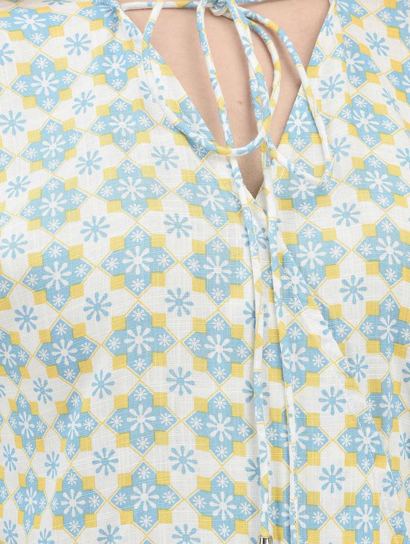 women white printed regular top - 21021302 - Standard Image - 5