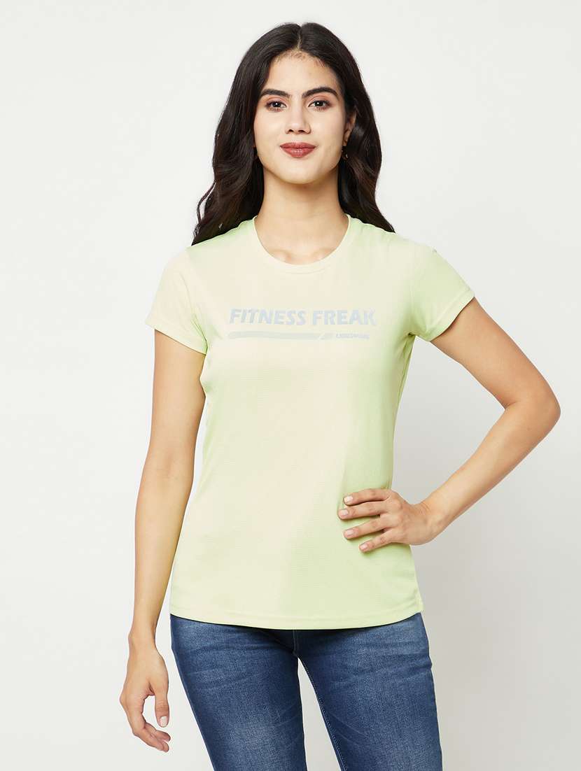 green polyester regular tshirt