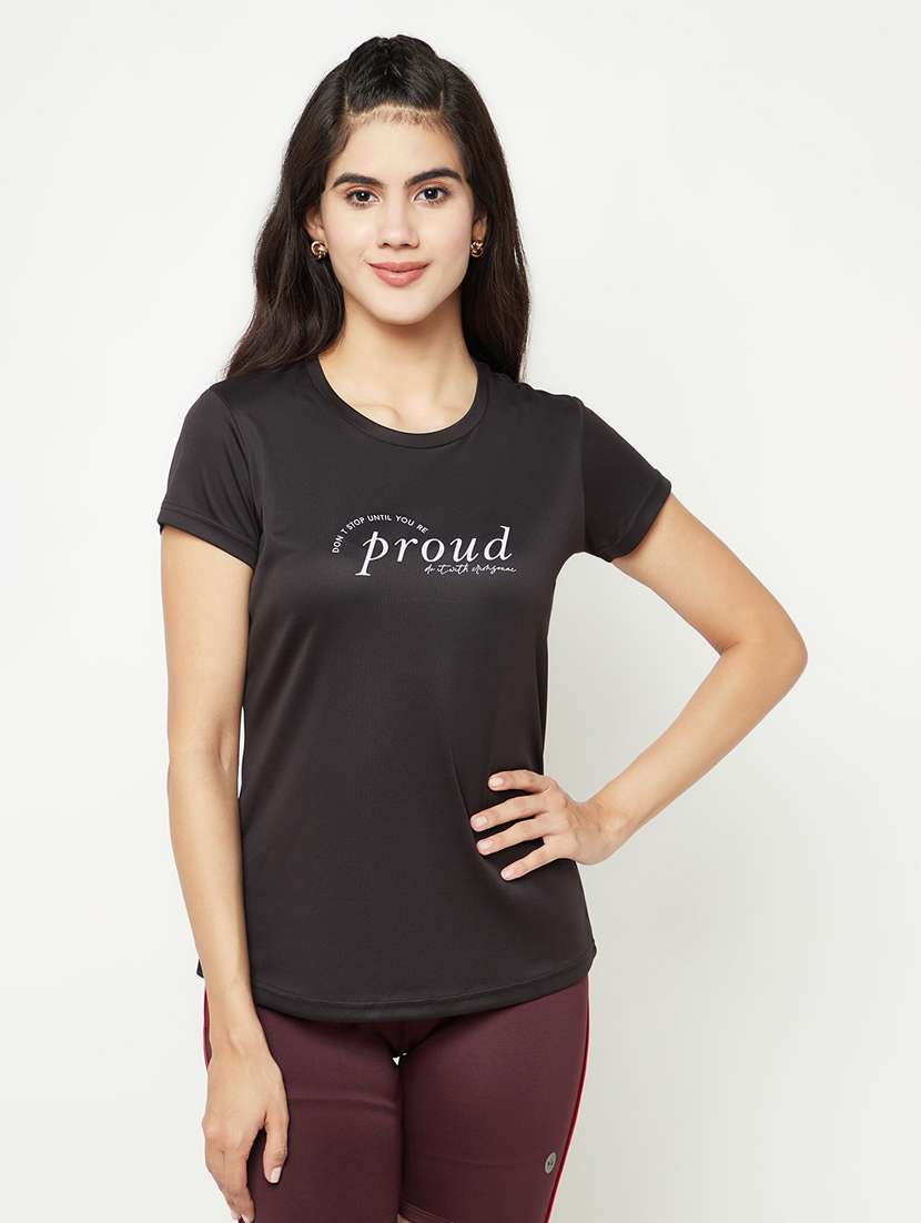 black polyester regular tshirt - 21021312 -  Zoom Image - 0