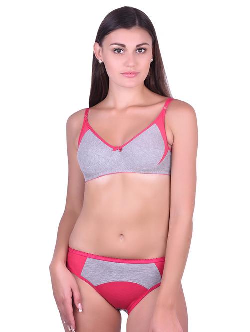 women color block bra and panty set - 21021680 -  Standard Image - 0
