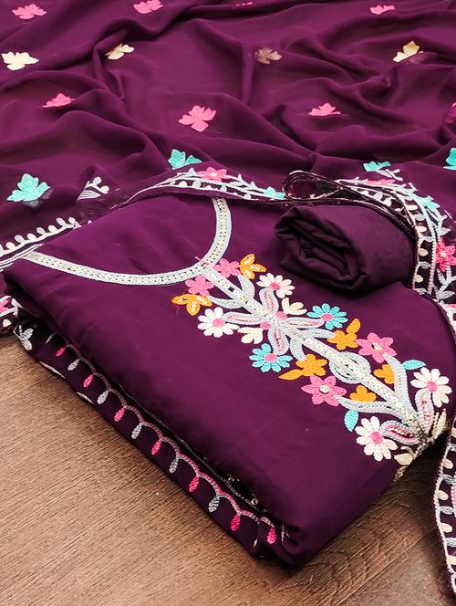 embroidered unstitched suit set - 21021862 - Standard Image - 0