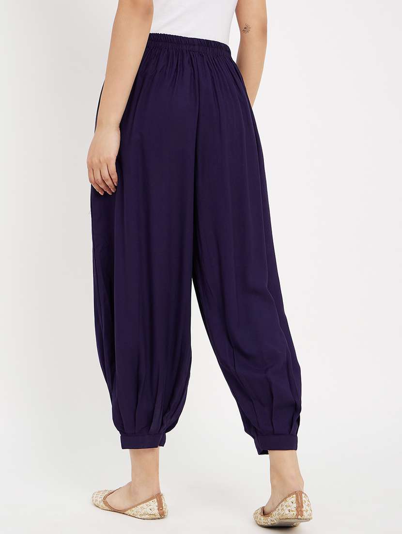 navy blue rayon regular salwars - 21021919 -  Standard Image - 3