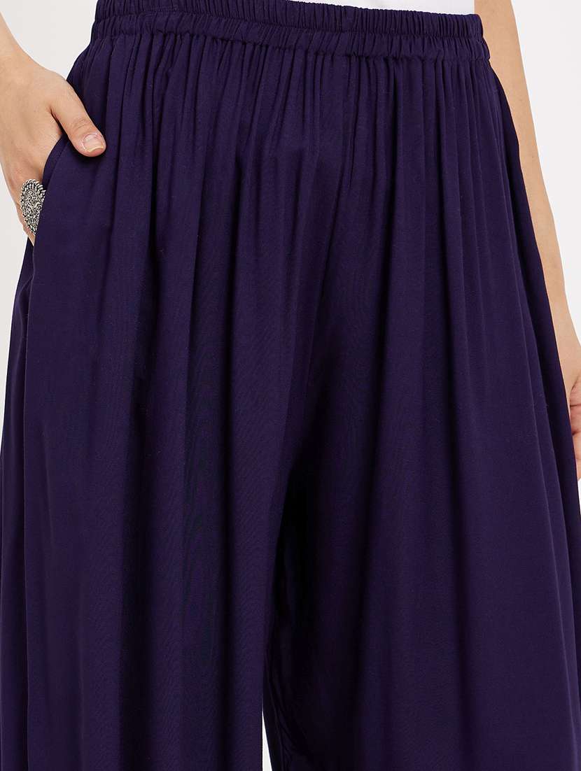 navy blue rayon regular salwars - 21021919 -  Standard Image - 5