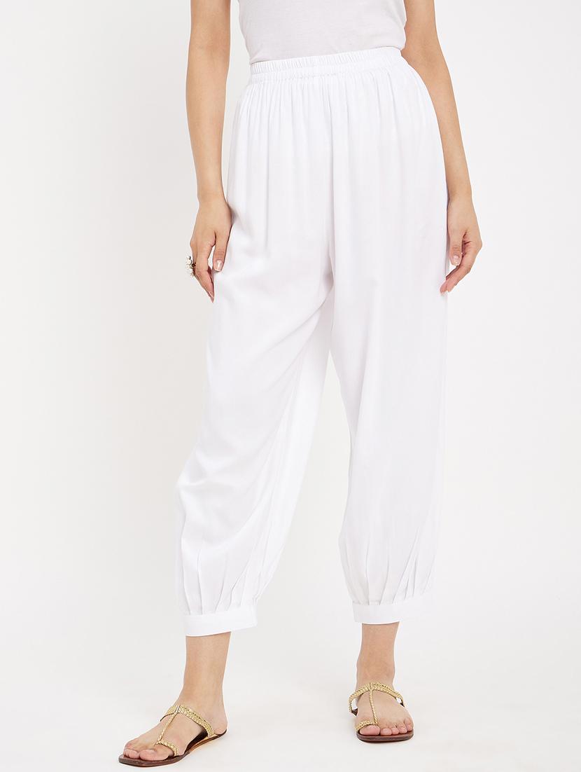 white rayon regular salwars - 21021921 - Zoom Image - 0