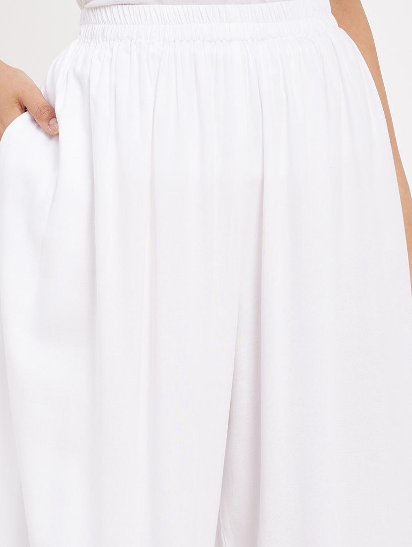 white rayon regular salwars - 21021921 - Standard Image - 5