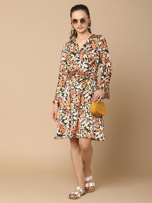women black printed flared dress - 21022451 -  Standard Image - 0