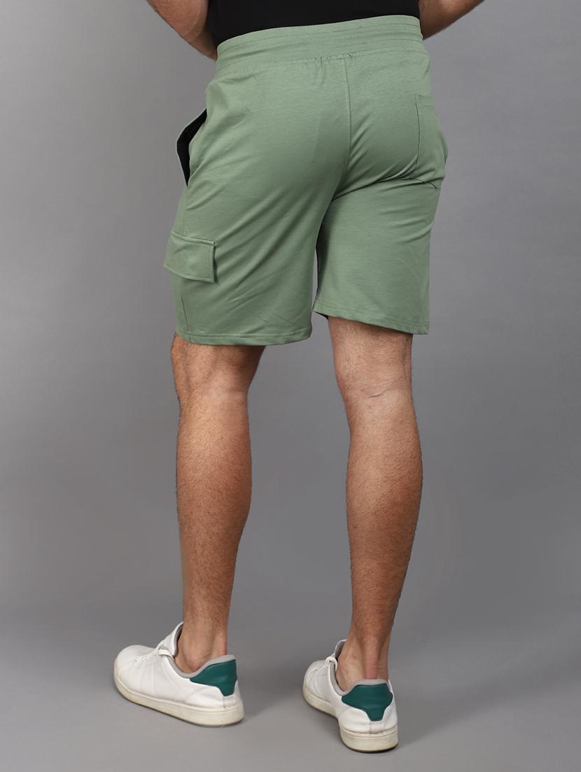 men solid mid rise cargo shorts - 21022456 - Standard Image - 3