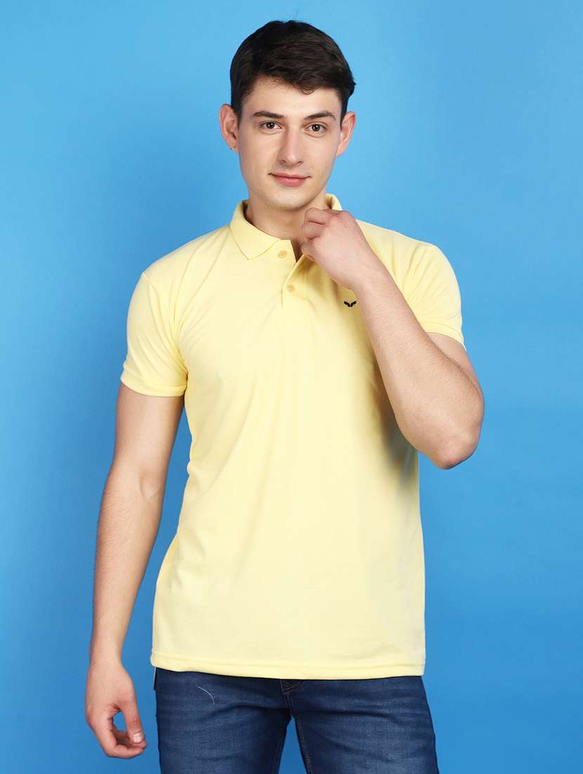 men solid polo t-shirt