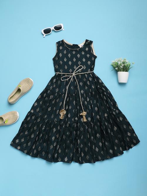 teal viscose frock - 21022492 -  Standard Image - 0