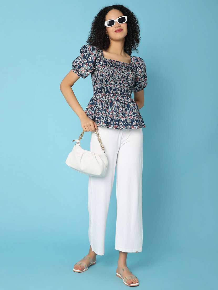 women solid mid rise palazzo - 21022516 -  Standard Image - 3