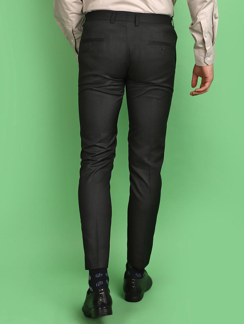 men solid slim fit formal trouser - 21022540 - Standard Image - 3