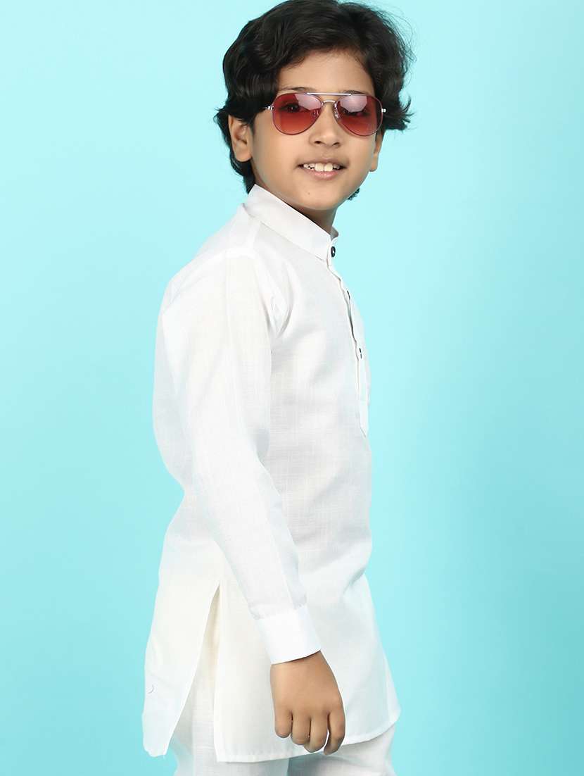 boys solid kurta pyjama set - 21022541 -  Standard Image - 3
