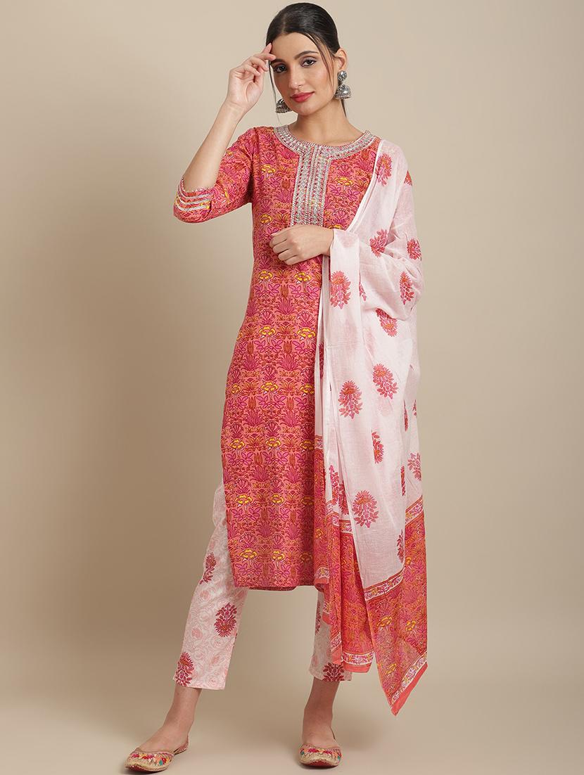 brown cotton kurta pant set - 21022605 - Zoom Image - 0