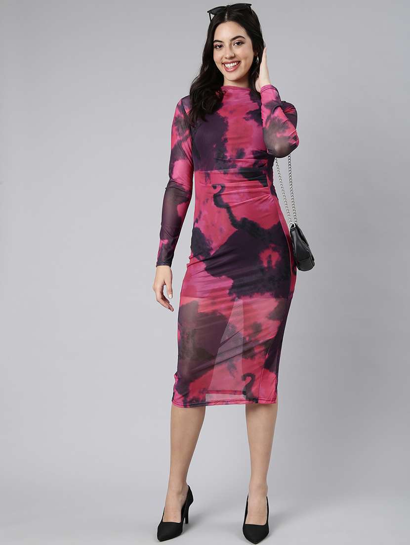 women tie & dyed bodycon dress - 21023282 - Standard Image - 3