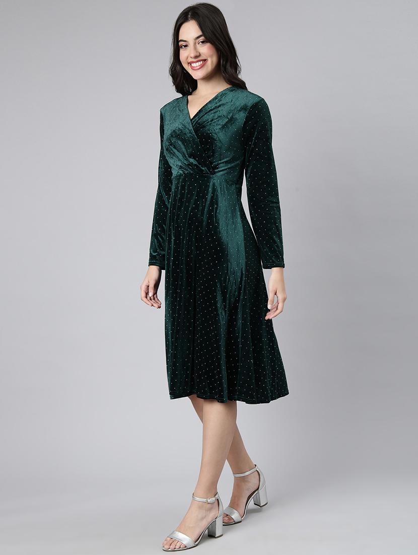 women v neck a-line dress - 21023295 - Standard Image - 3