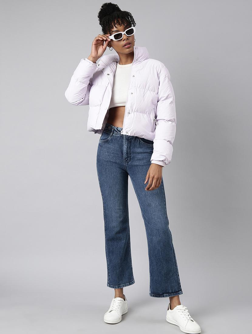 women solid long sleeve quilted jacket - 21023308 - Standard Image - 5