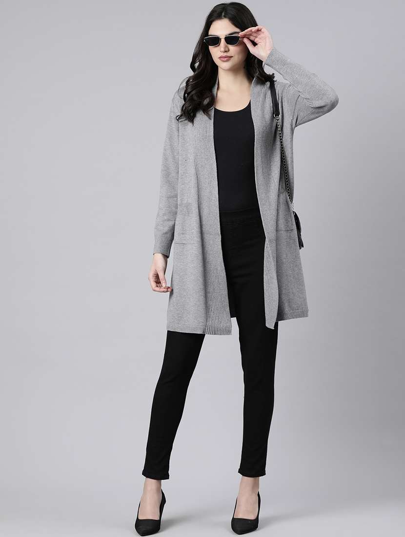 women long sleeved solid regular shrug