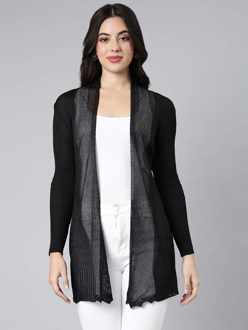 black acrylic regular shrug - 21023336 -  Zoom Image - 0