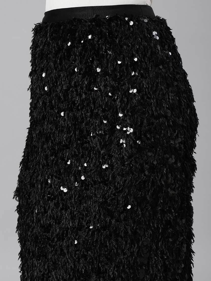 black nylon straight skirts - 21023357 -  Standard Image - 5