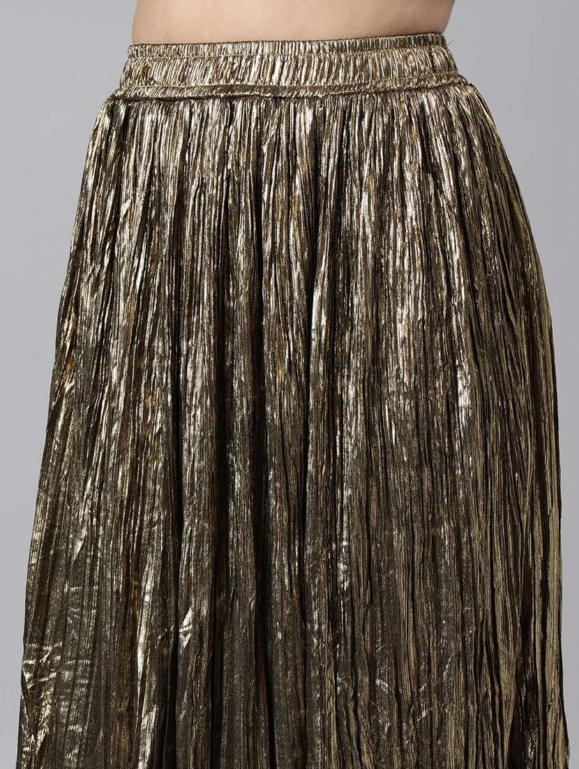 metallic nylon flared skirt - 21023358 -  Standard Image - 5