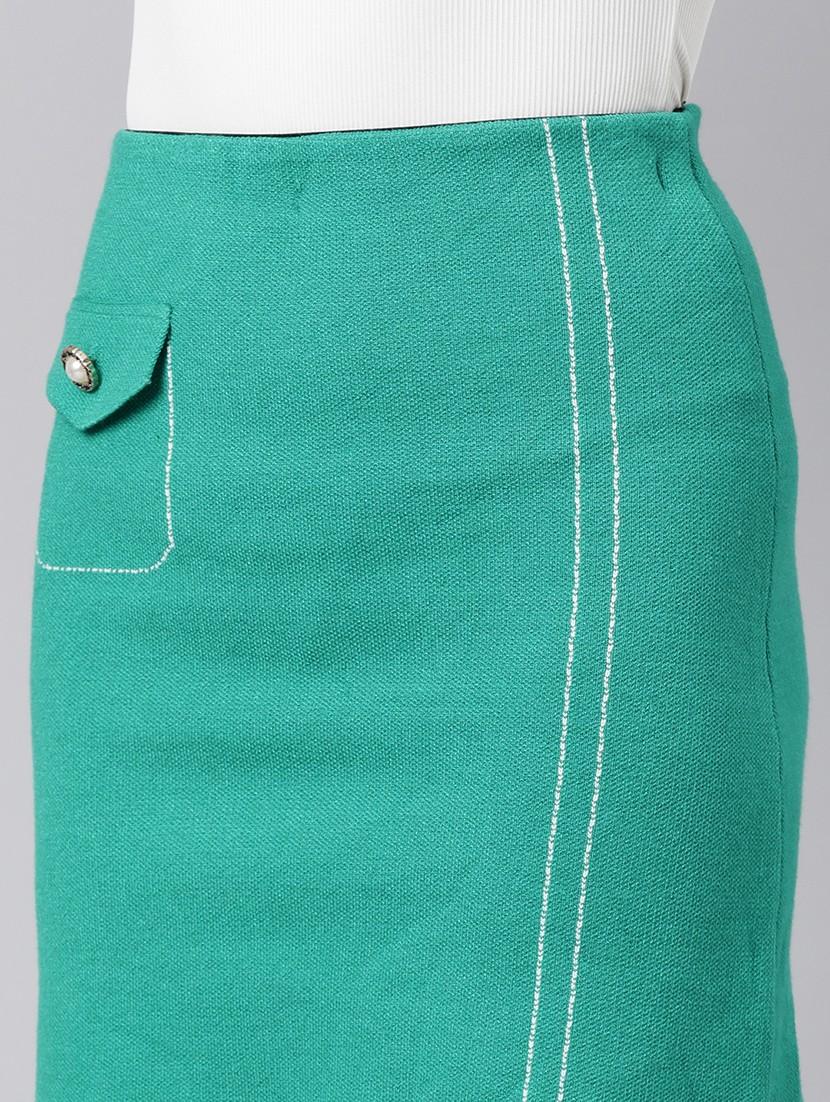 women mid-rise solid pencil skirt - 21023369 - Standard Image - 5