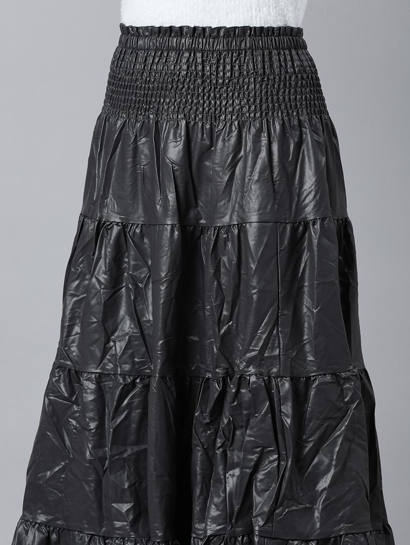 women mid-rise solid tiered skirt - 21023392 - Standard Image - 5
