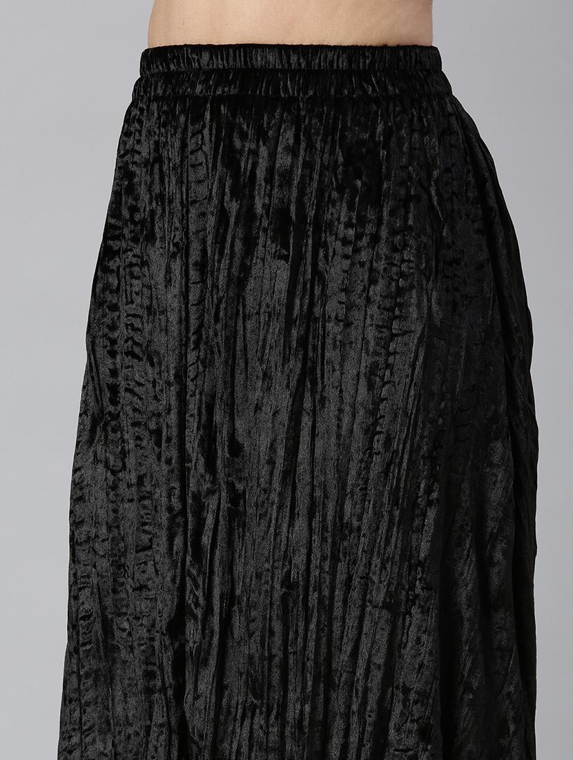 women mid-rise solid flared skirt - 21023398 - Standard Image - 5