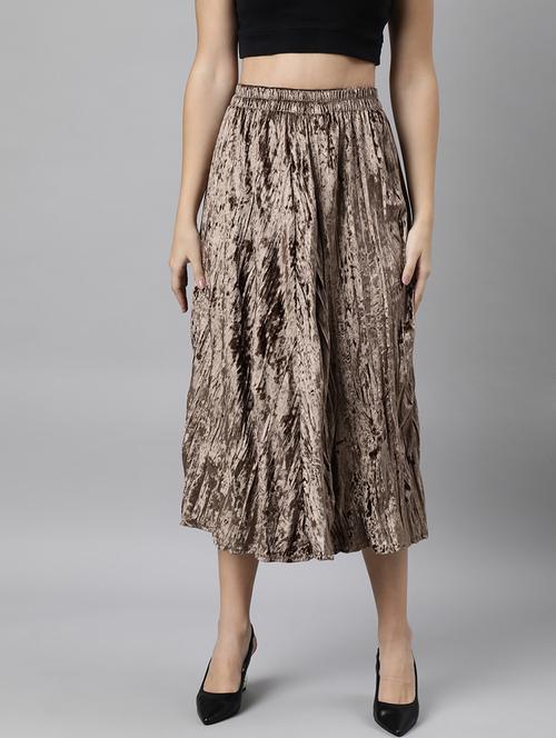 women mid-rise solid flared skirt - 21023399 -  Standard Image - 0