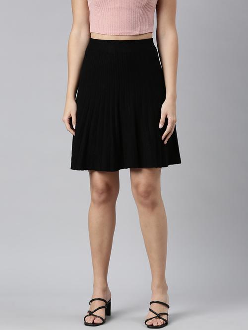 women mid-rise solid flared skirt - 21023402 - Standard Image - 0