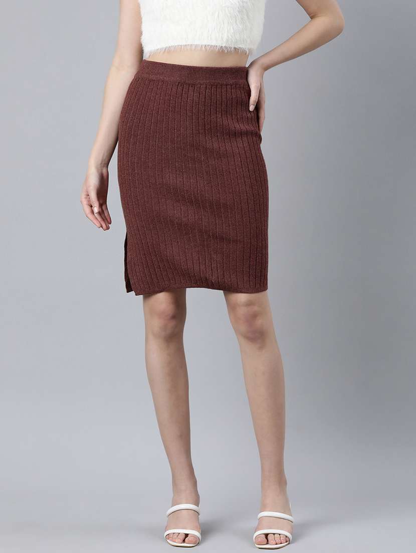 women mid-rise self-designed pencil skirt