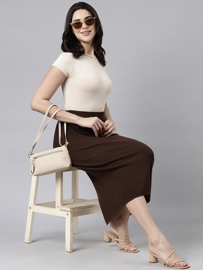 women mid-rise self-designed straight skirt - 21023418 - Standard Image - 3