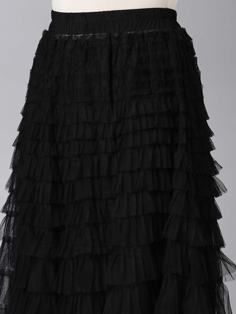 women mid-rise solid layered skirt - 21023422 -  Standard Image - 5