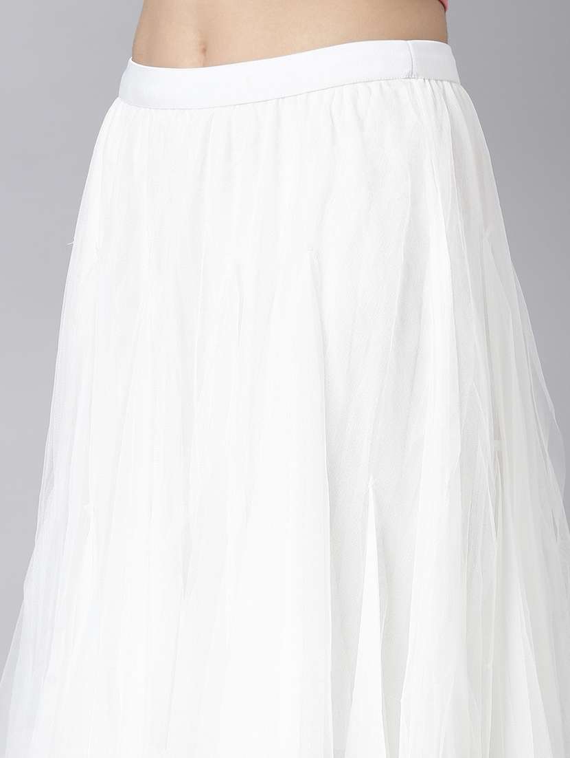 women mid-rise solid flared skirt - 21023426 -  Standard Image - 5