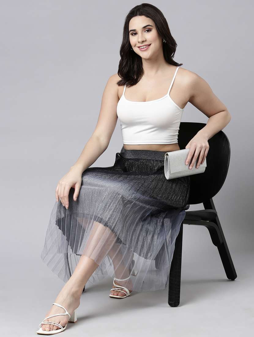 women mid-rise ombre flared skirt - 21023435 -  Standard Image - 3