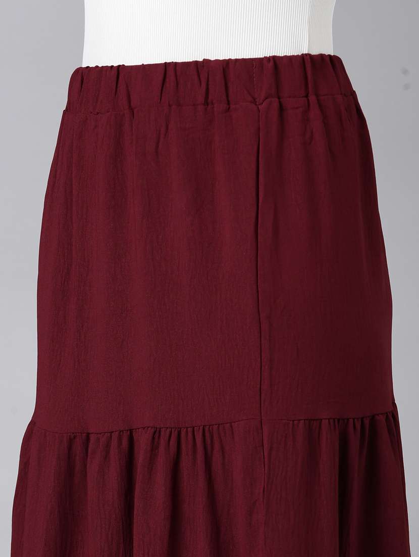 women mid-rise solid tiered skirt - 21023442 -  Standard Image - 5