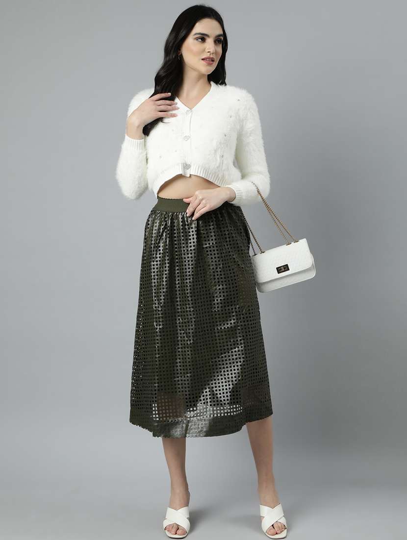 women solid acrylic cardigan - 21023501 -  Standard Image - 5