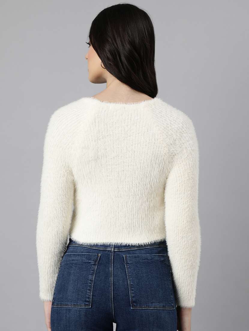 women solid acrylic cardigan - 21023507 -  Standard Image - 3