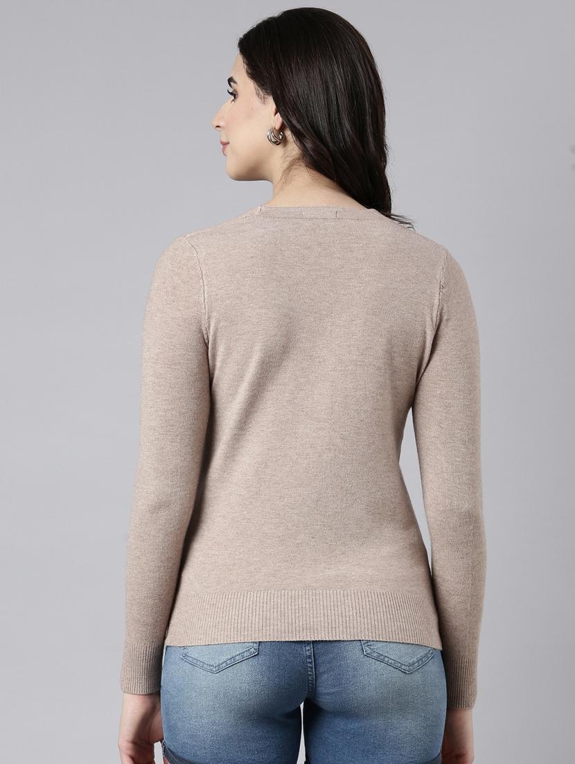 women solid acrylic cardigan - 21023516 - Standard Image - 3