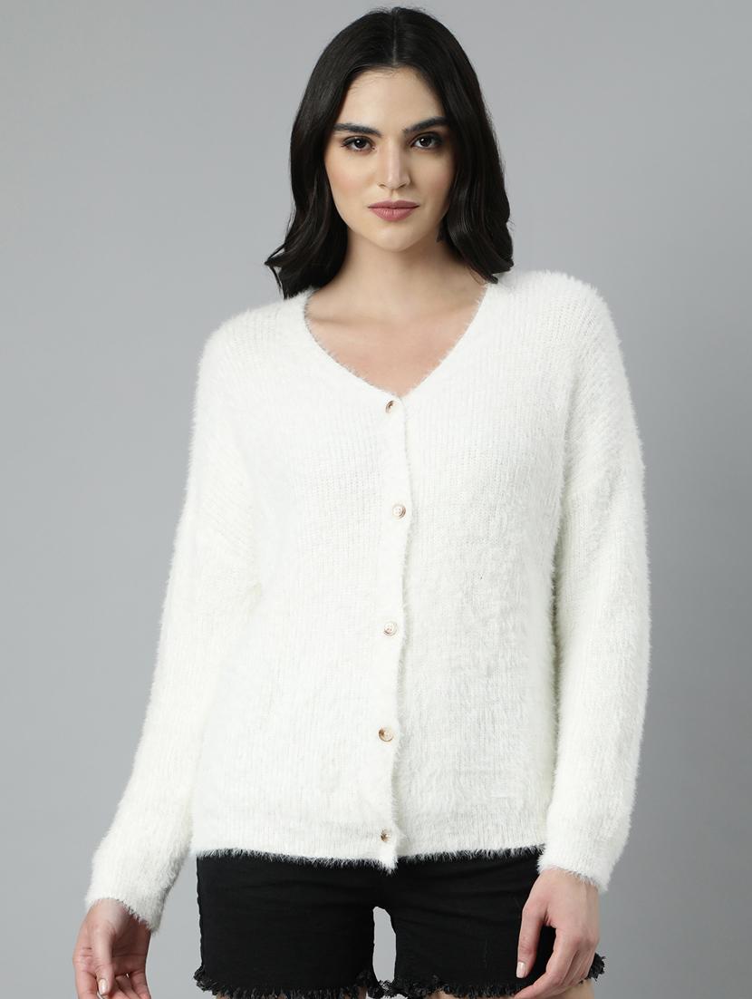 women solid acrylic cardigan - 21023530 - Zoom Image - 0