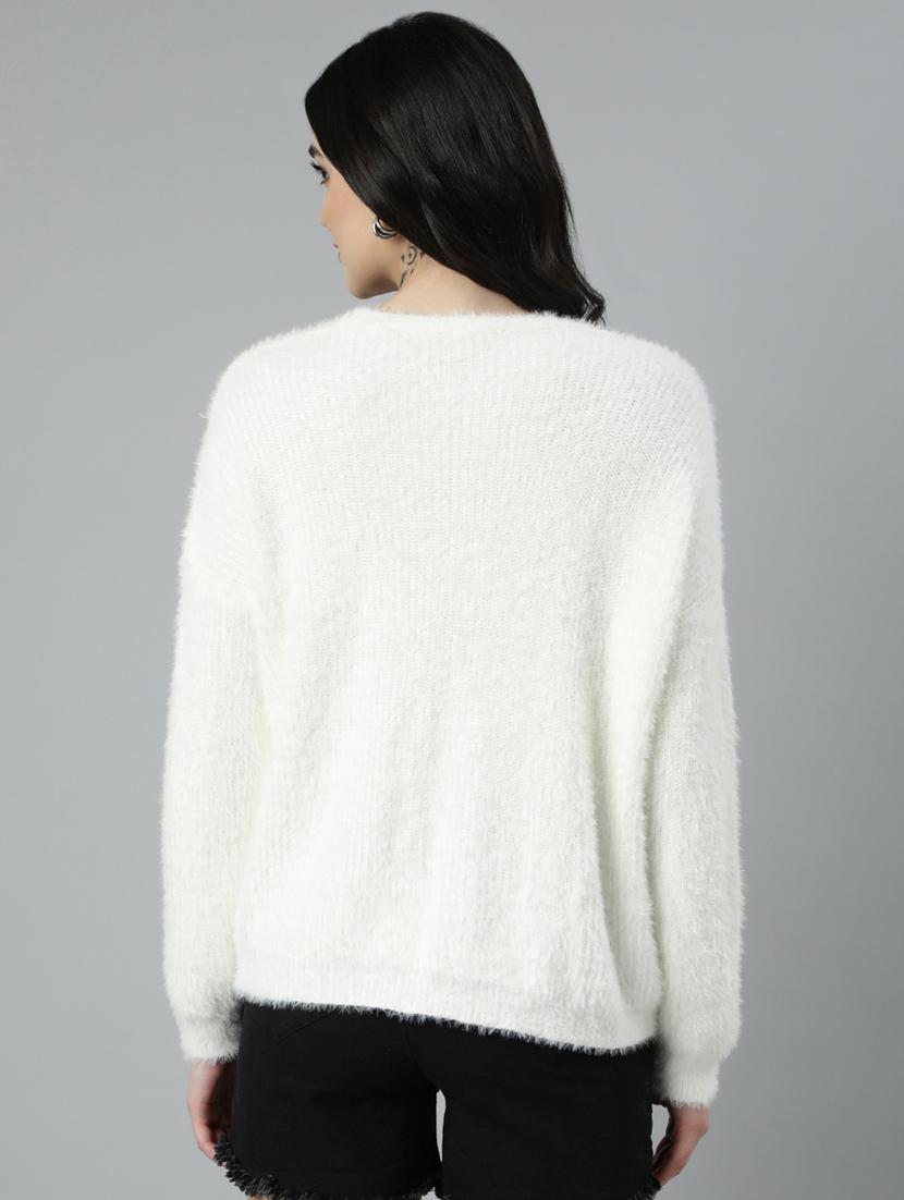 women solid acrylic cardigan - 21023530 - Standard Image - 3