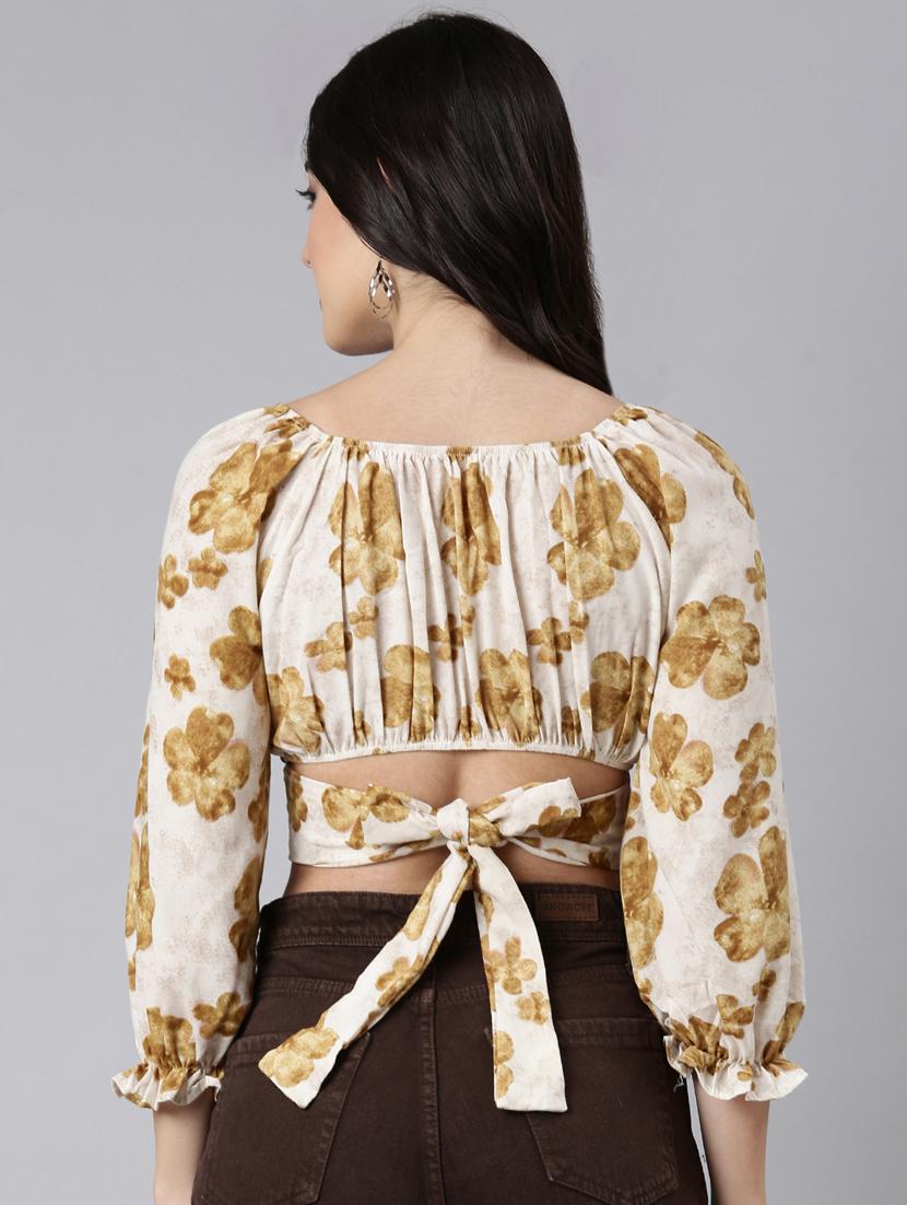 women floral printed blouson top - 21023632 - Standard Image - 3