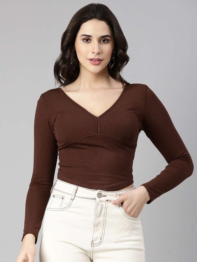 women solid color regular top