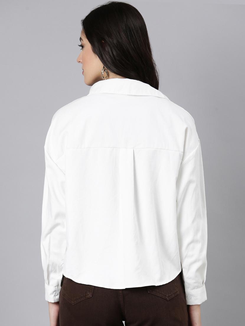 women solid color shirt top - 21023642 - Standard Image - 3