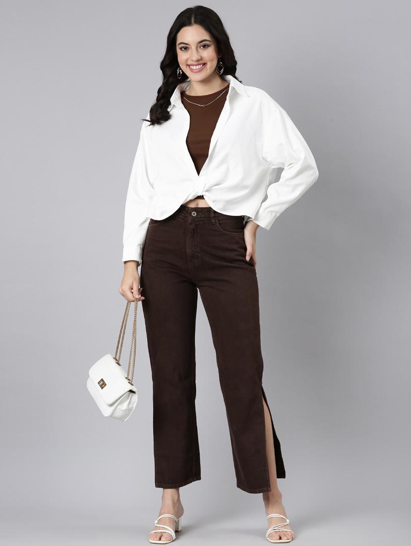 women solid color shirt top - 21023642 - Standard Image - 5