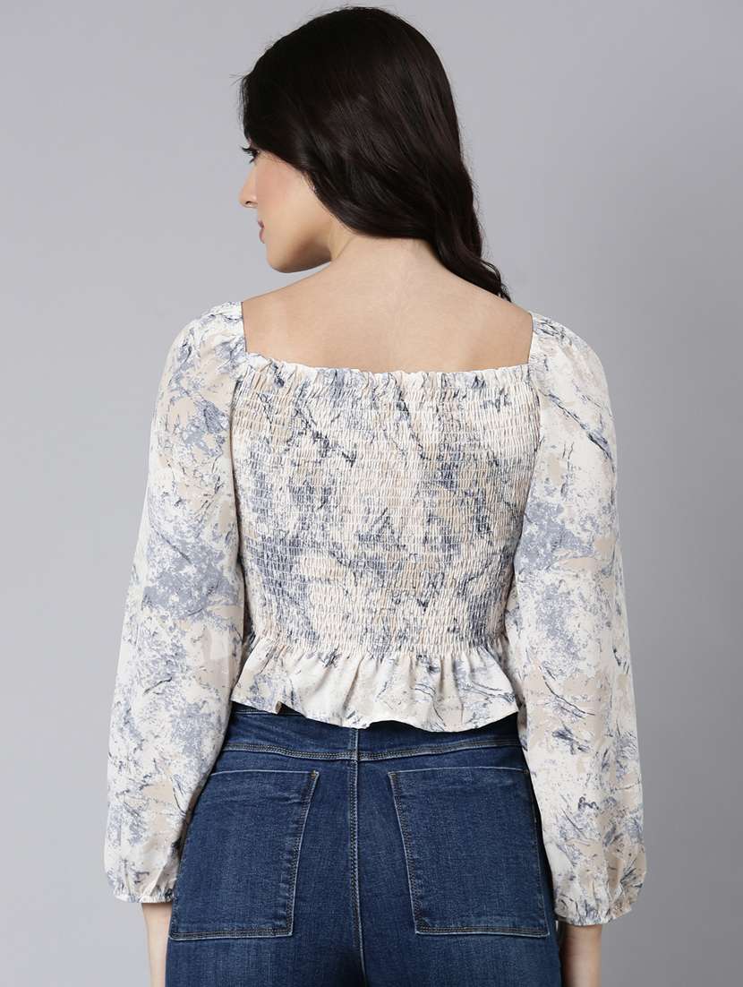 women abstract printed peplum top - 21023644 -  Standard Image - 3