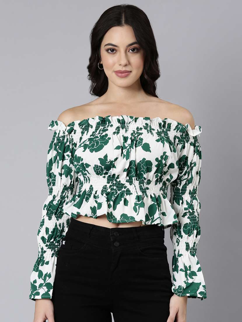 women floral printed peplum top