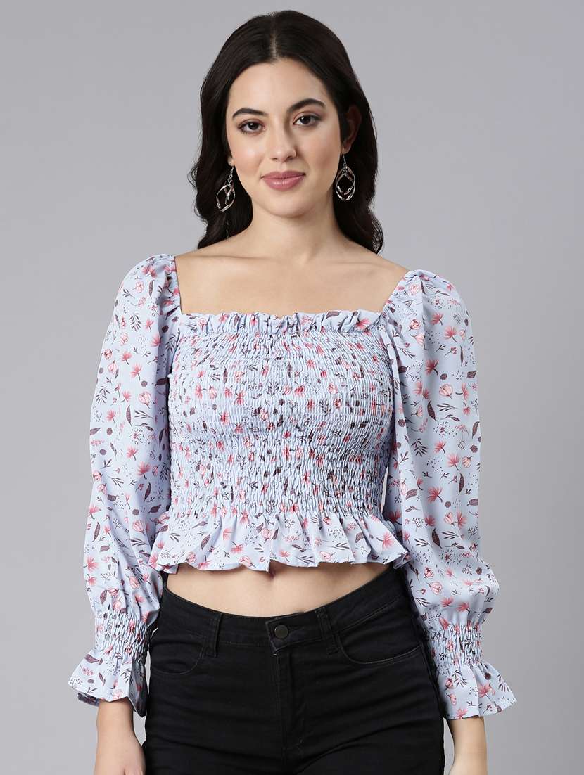 women floral printed peplum top - 21023649 - Zoom Image - 0